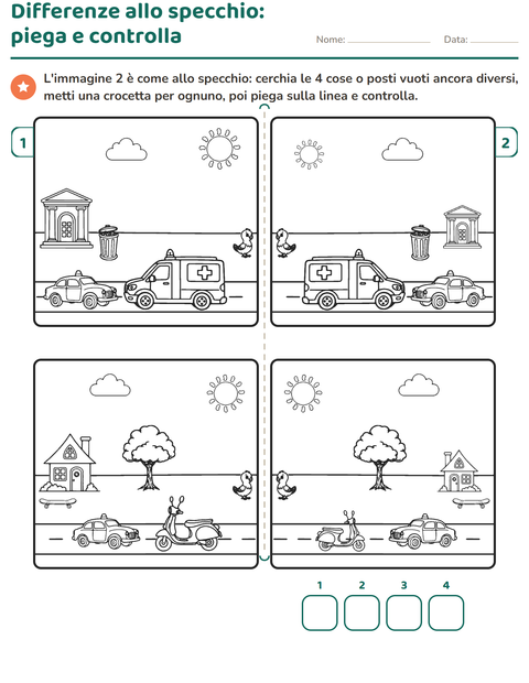 Anteprima della scheda di Gioco delle differenze per Scuola primaria classe prima