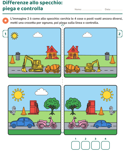 Anteprima della scheda di Gioco delle differenze per Scuola primaria classe prima
