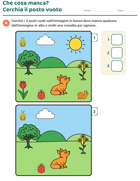 Anteprima della scheda di Gioco delle differenze per Scuola dell'infanzia (5-7 anni)