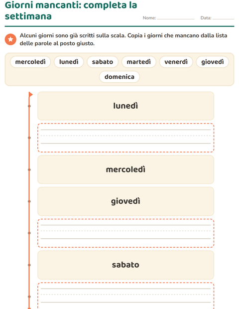Anteprima di Giorni mancanti: completa la settimana