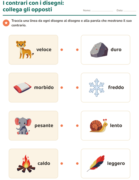 Anteprima della scheda di I contrari per Scuola dell'infanzia (5-7 anni)
