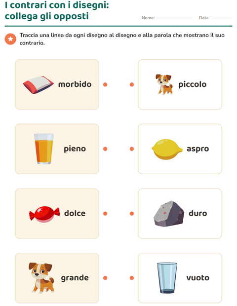 Anteprima della scheda di I contrari per Scuola dell'infanzia (5-7 anni)
