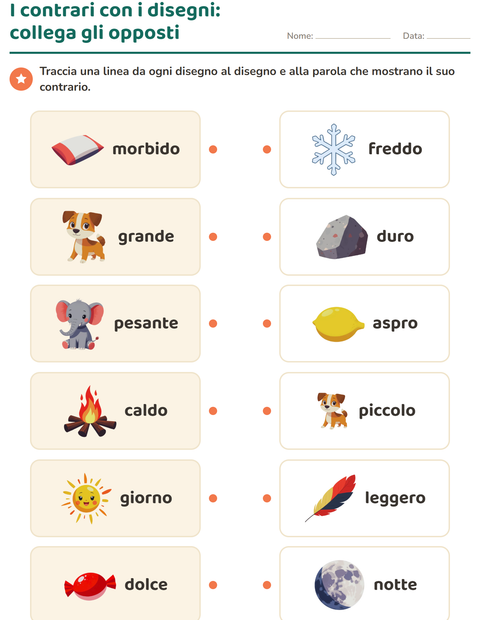 Anteprima della scheda di I contrari per Scuola dell'infanzia (5-7 anni)