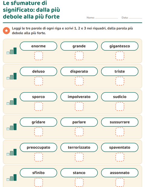 Anteprima della scheda di I sinonimi per Scuola primaria classe prima