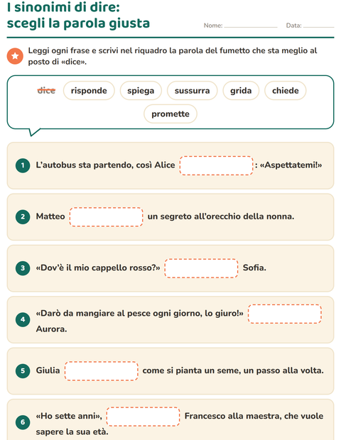 Anteprima di I sinonimi di dire: scegli la parola giusta