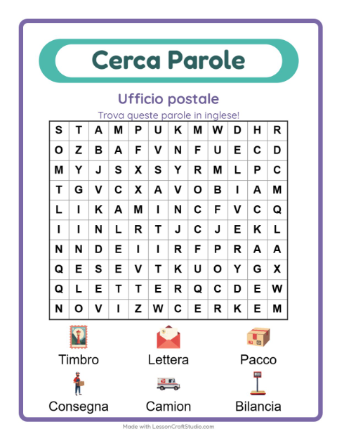 Parole nascoste in inglese – Ufficio postale