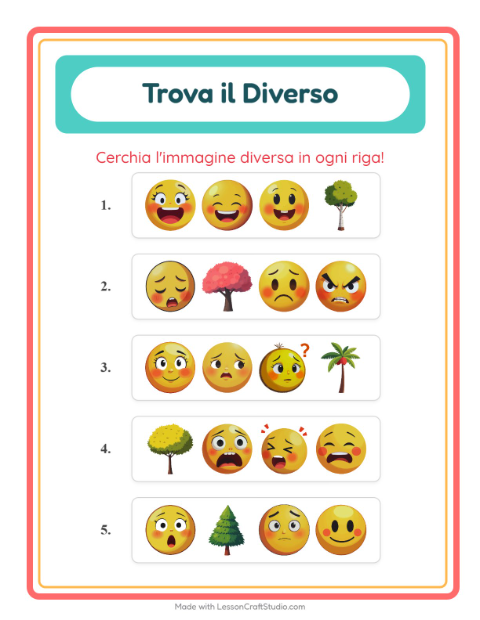 Anteprima della scheda di L'intruso con Emozioni per Scuola dell'infanzia (5-7 anni)