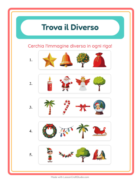 Anteprima della scheda di L'intruso con Natale per Scuola dell'infanzia (5-7 anni)