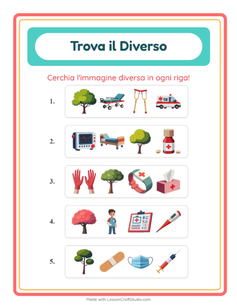 Anteprima della scheda di L'intruso con Ospedale per Scuola dell'infanzia (5-7 anni)