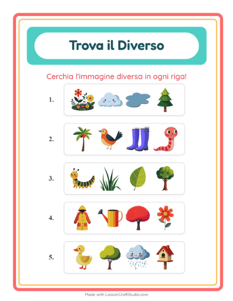 Anteprima della scheda di L'intruso con Primavera per Scuola dell'infanzia (5-7 anni)