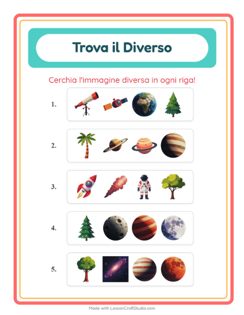 Anteprima della scheda di L'intruso con Spazio per Scuola dell'infanzia (5-7 anni)