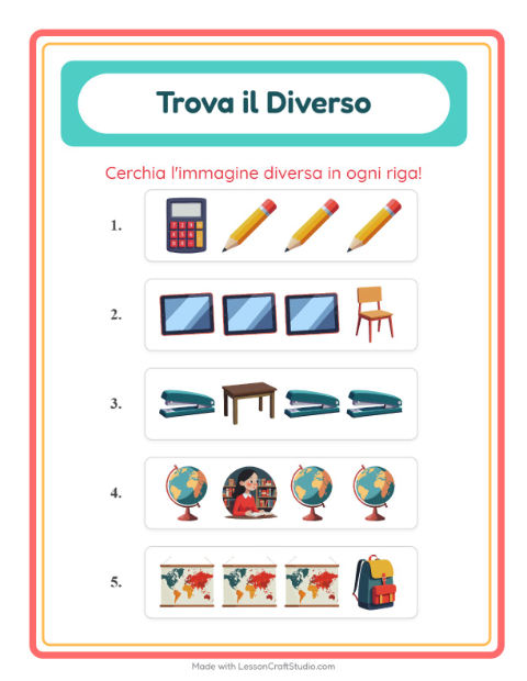 Anteprima della scheda di L'intruso con Aula per Scuola dell'infanzia (5-7 anni)