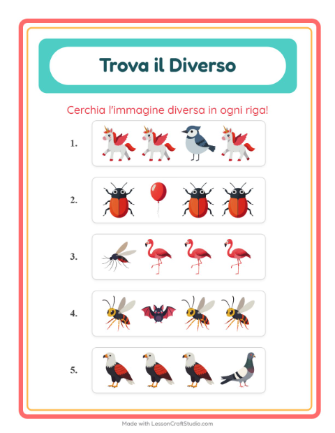 Anteprima della scheda di L'intruso con Cose che volano per Scuola dell'infanzia (5-7 anni)