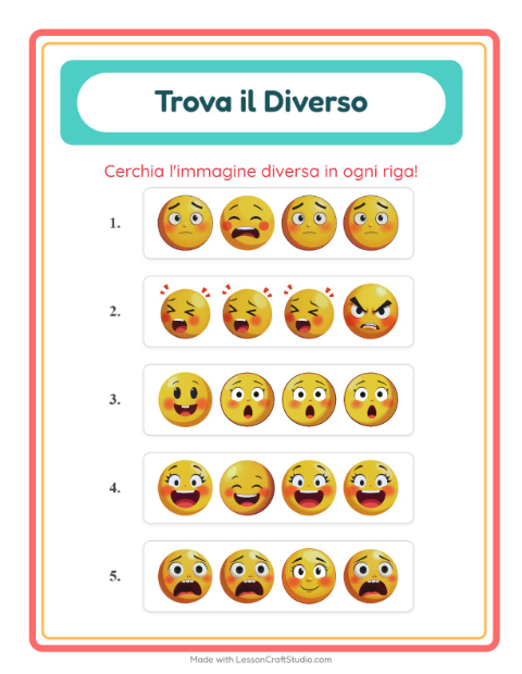 Anteprima della scheda di L'intruso con Emozioni per Scuola dell'infanzia (5-7 anni)