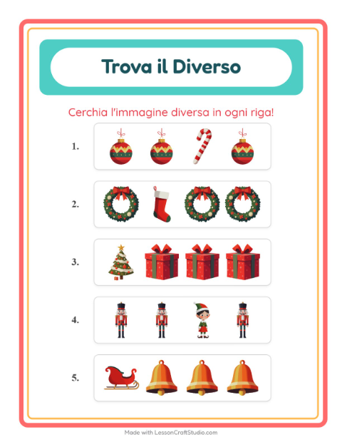 Anteprima della scheda di L'intruso con Natale per Scuola dell'infanzia (5-7 anni)