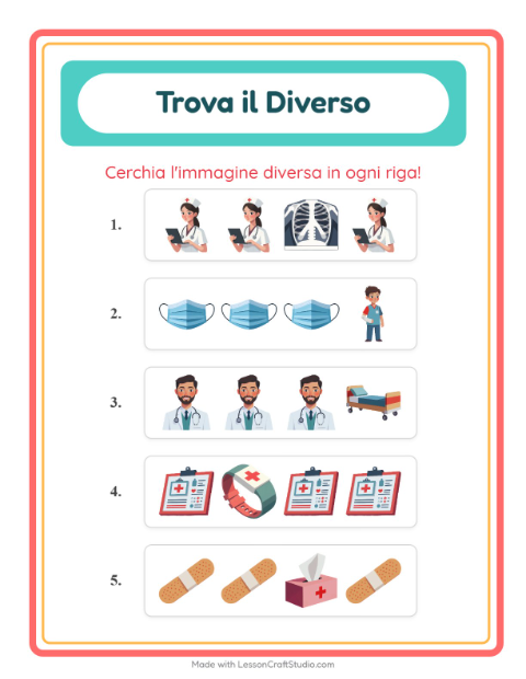 Anteprima della scheda di L'intruso con Ospedale per Scuola dell'infanzia (5-7 anni)