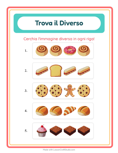 Anteprima della scheda di L'intruso con Panetteria per Scuola dell'infanzia (5-7 anni)