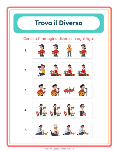 Anteprima della scheda di L'intruso con Professioni per Scuola dell'infanzia (5-7 anni)
