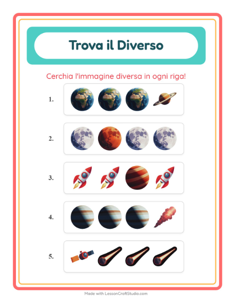 Anteprima della scheda di L'intruso con Spazio per Scuola dell'infanzia (5-7 anni)