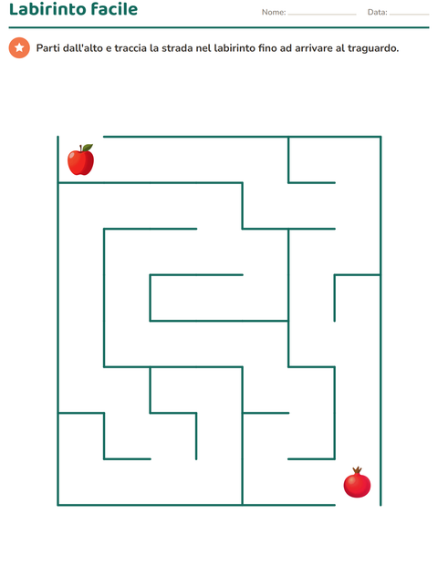 Labirinto facile nel mondo della frutta