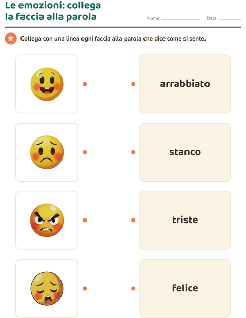 Anteprima della scheda di Le emozioni per Scuola dell'infanzia (5-7 anni)