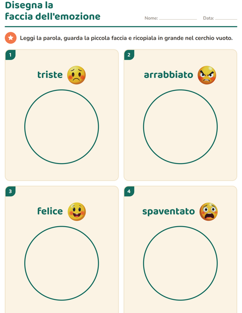 Anteprima della scheda di Le emozioni per Scuola dell'infanzia (5-7 anni)