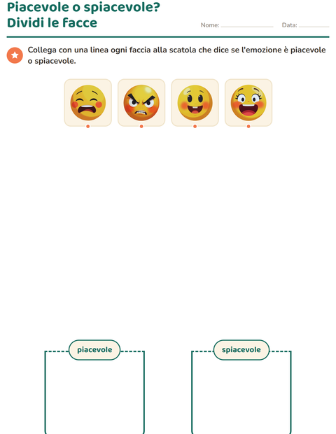 Anteprima della scheda di Le emozioni per Scuola dell'infanzia (5-7 anni)