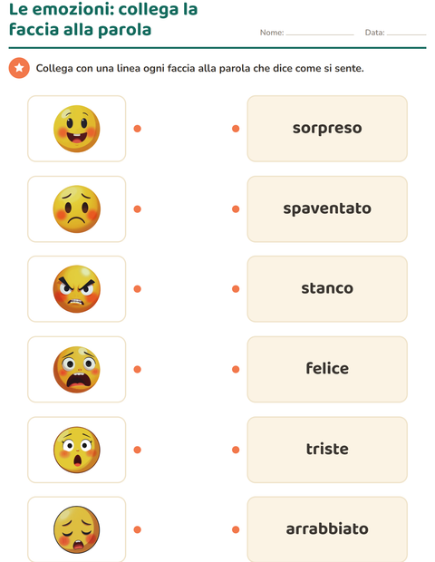 Anteprima di Le emozioni: collega la faccia alla parola