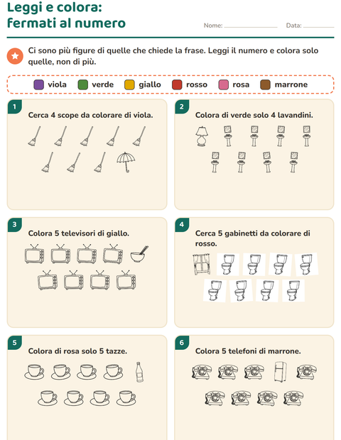 Anteprima della scheda di Leggi e colora con Casa BN per Scuola primaria classe prima