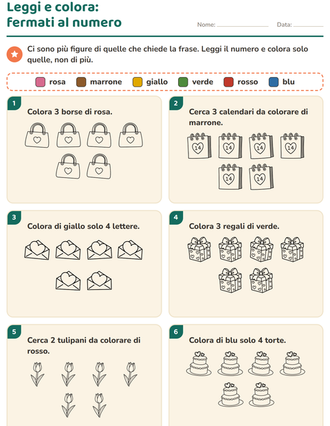 Anteprima della scheda di Leggi e colora con San Valentino BN 2 per Scuola primaria classe prima