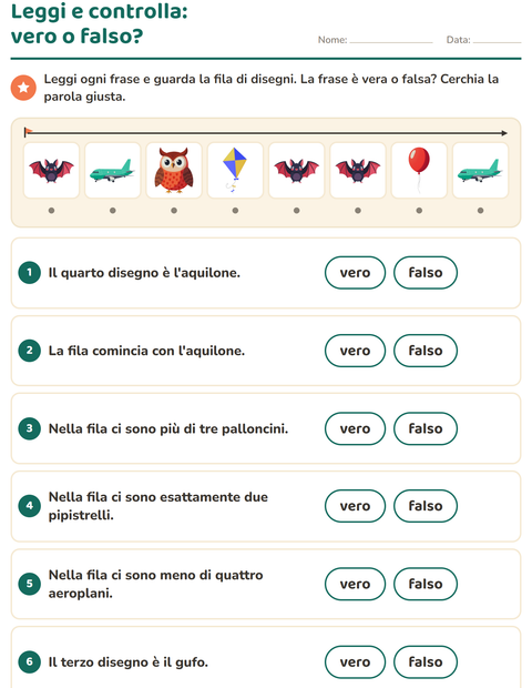 Anteprima della scheda di Leggi ed esegui con Cose che volano per Scuola primaria classe prima