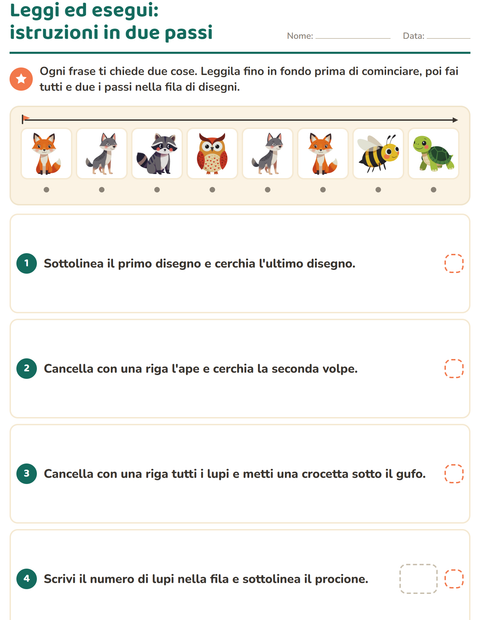 Anteprima della scheda di Leggi ed esegui con Creature della foresta per Scuola primaria classe prima