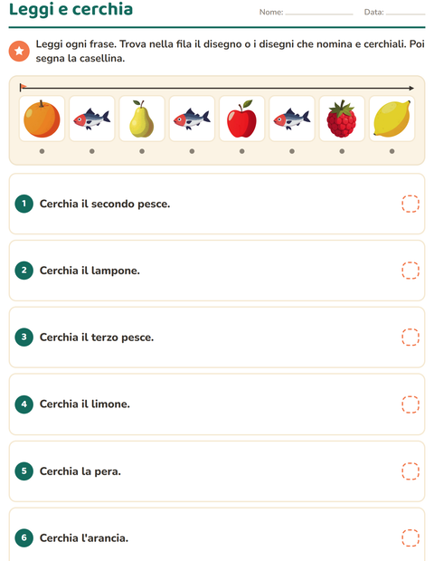 Anteprima della scheda di Leggi ed esegui con Al supermercato per Scuola primaria classe prima