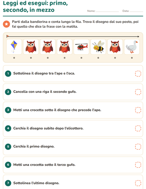 Anteprima della scheda di Leggi ed esegui con Cose che volano per Scuola primaria classe prima