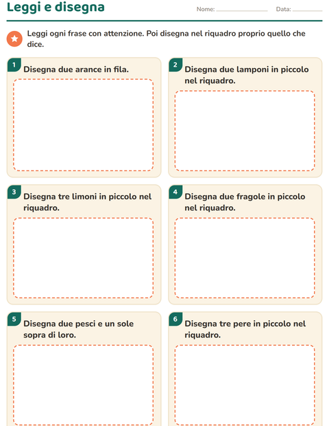 Anteprima della scheda di Leggi ed esegui con Al supermercato per Scuola primaria classe prima