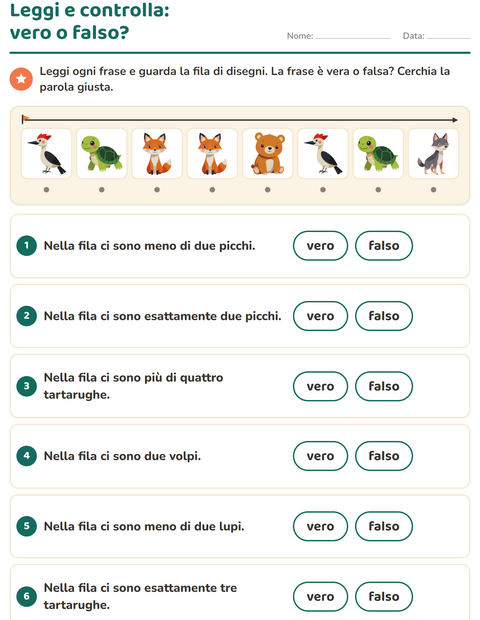 Anteprima della scheda di Leggi ed esegui con Creature della foresta per Scuola primaria classe prima