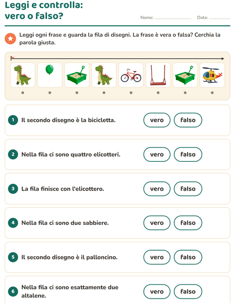 Anteprima della scheda di Leggi ed esegui con Giocattoli per Scuola primaria classe prima