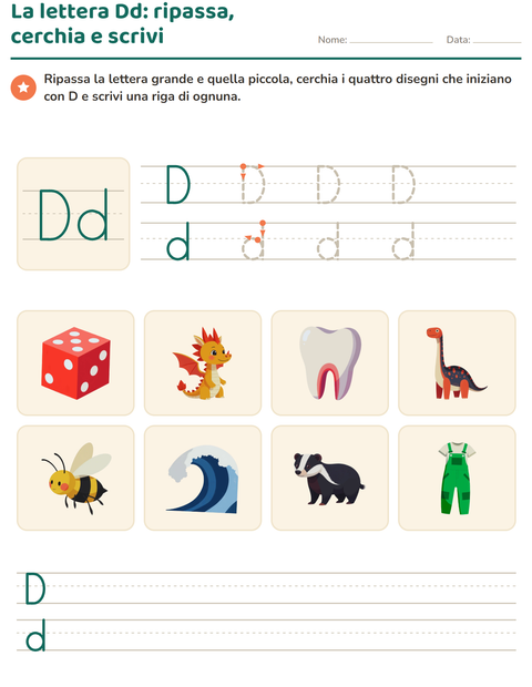 Anteprima della scheda di La lettera della settimana per Scuola dell'infanzia (5-7 anni)