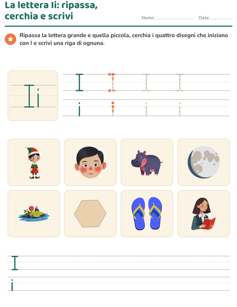 Anteprima della scheda di La lettera della settimana per Scuola dell'infanzia (5-7 anni)