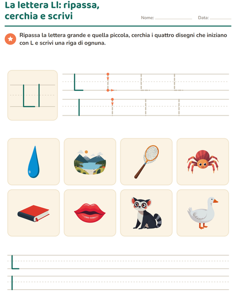 Anteprima della scheda di La lettera della settimana per Scuola dell'infanzia (5-7 anni)
