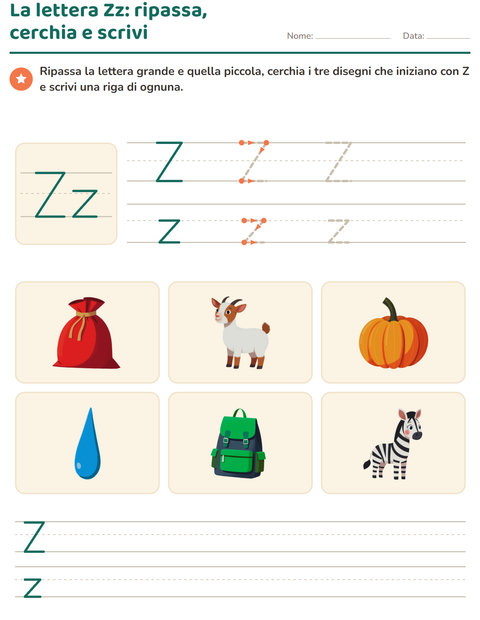 Anteprima della scheda di La lettera della settimana per Scuola dell'infanzia (5-7 anni)