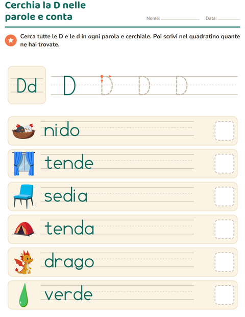 Anteprima della scheda di La lettera della settimana per Scuola dell'infanzia (5-7 anni)