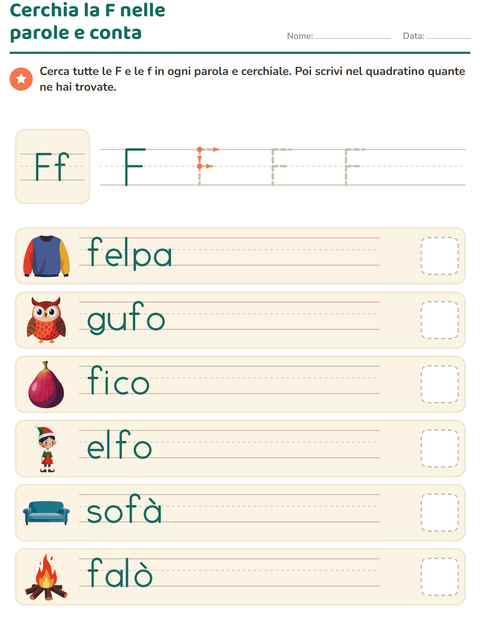 Anteprima della scheda di La lettera della settimana per Scuola dell'infanzia (5-7 anni)