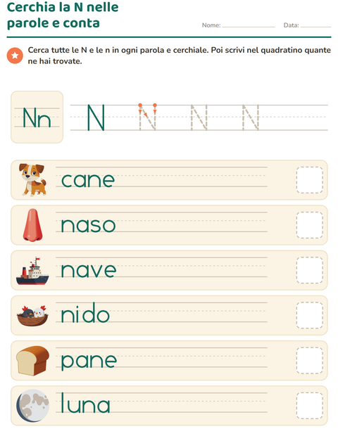 Anteprima della scheda di La lettera della settimana per Scuola dell'infanzia (5-7 anni)