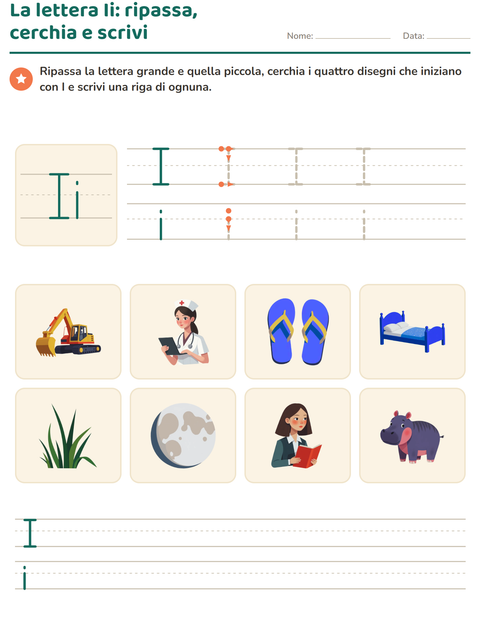 Anteprima della scheda di La lettera della settimana per Scuola dell'infanzia (5-7 anni)