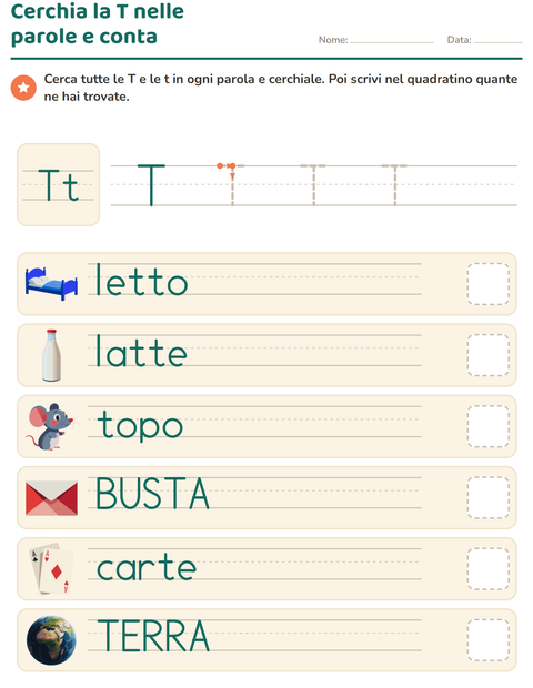 Anteprima della scheda di La lettera della settimana per Scuola dell'infanzia (5-7 anni)