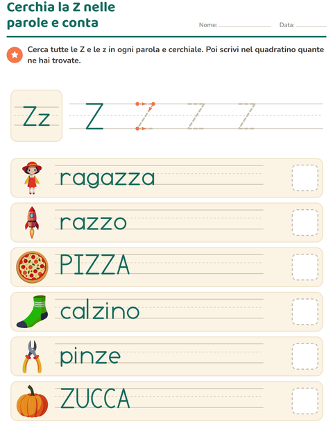 Anteprima della scheda di La lettera della settimana per Scuola dell'infanzia (5-7 anni)