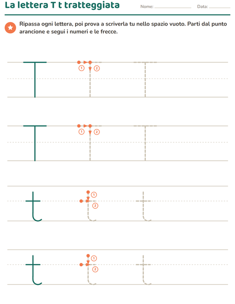 Anteprima della scheda di Lettere tratteggiate per Scuola dell'infanzia (5-7 anni)