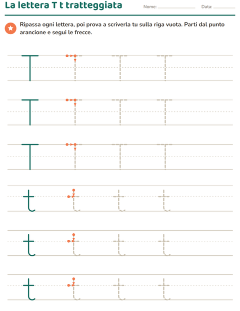Anteprima della scheda di Lettere tratteggiate per Scuola dell'infanzia (5-7 anni)