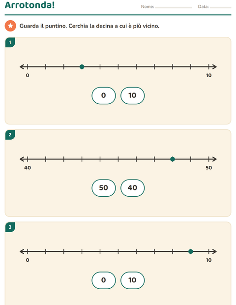 Anteprima della scheda di Linea dei numeri per Scuola primaria classe seconda